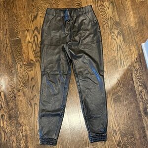 SPANX Women’s Black Faux Leather Joggers